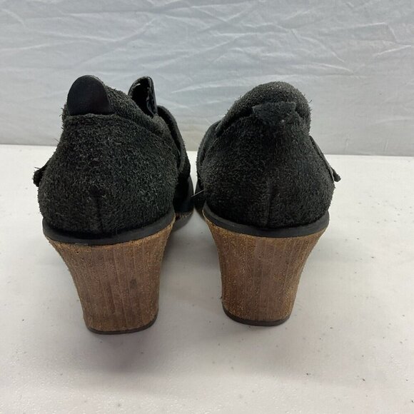 Women’s Vintage London Underground Chunky Wooden Clog booties Shoes Size 7 - Picture 5 of 10